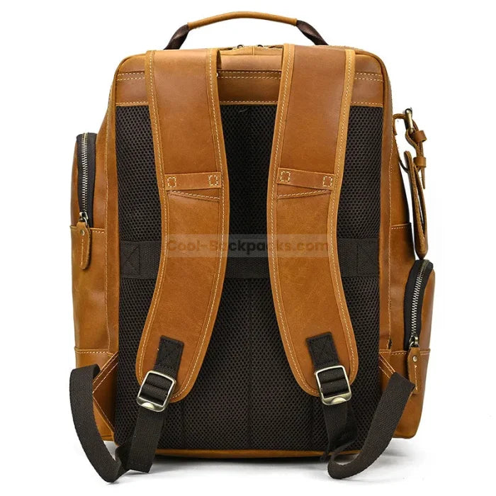 Leather Travel Backpack Mens