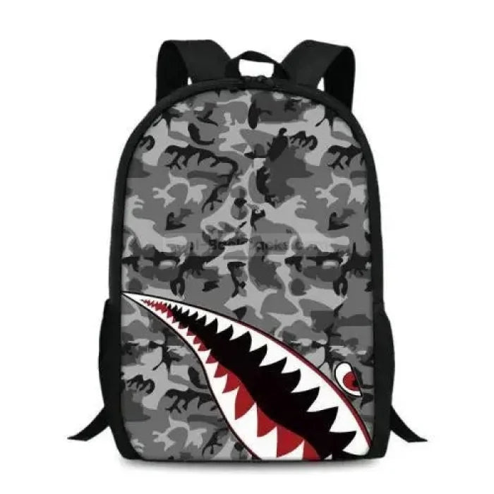 Leopard Print Shark Backpack - 17002