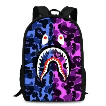 Leopard Print Shark Backpack - 17003