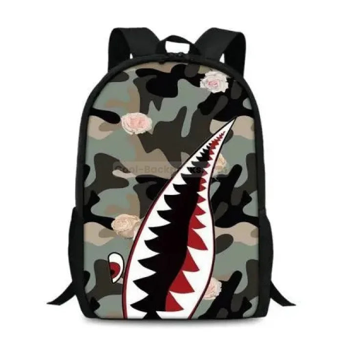 Leopard Print Shark Backpack - 17011