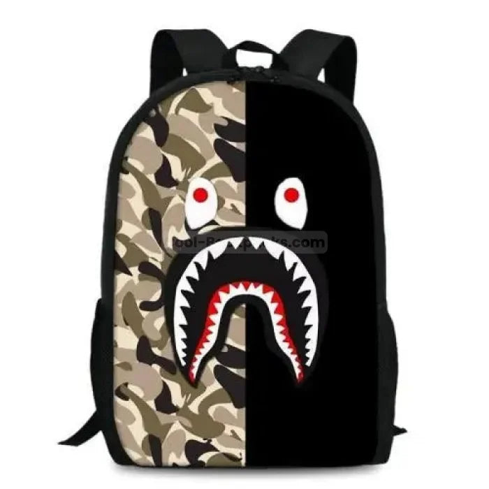 Leopard Print Shark Backpack - 17012