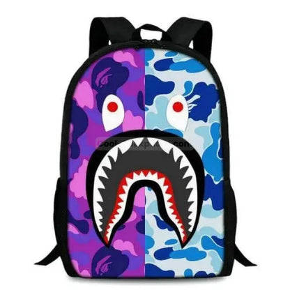 Leopard Print Shark Backpack - 17018