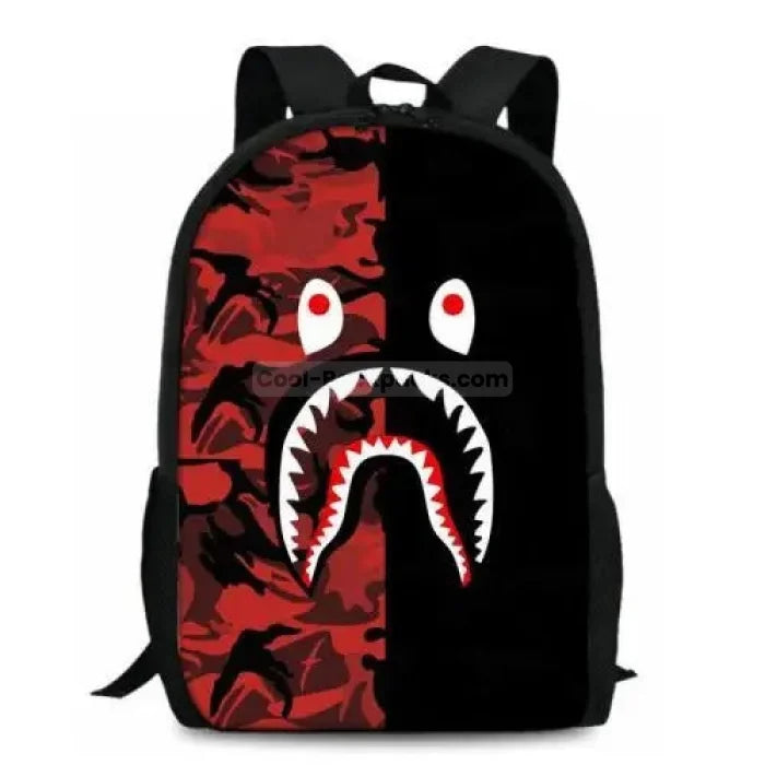 Leopard Print Shark Backpack - 17019