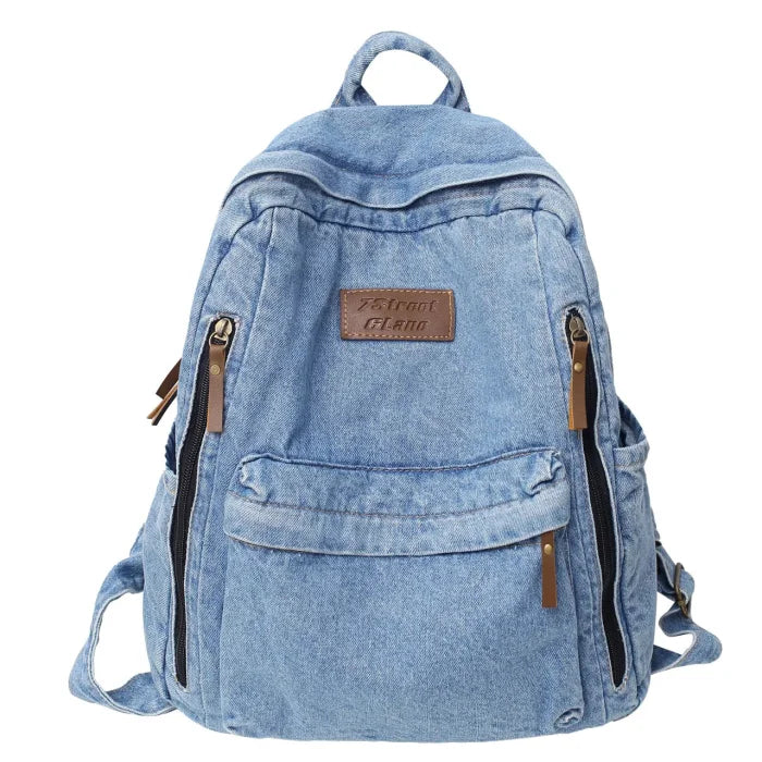 Light Blue Denim Backpack