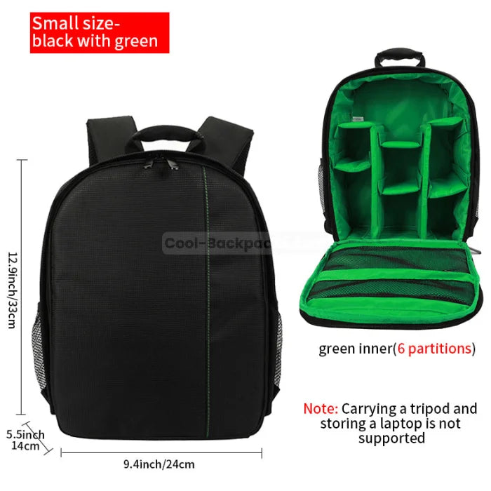 Lightweight Camera Backpack - Green / Small