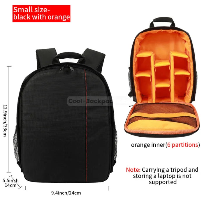 Lightweight Camera Backpack - Orange / Small