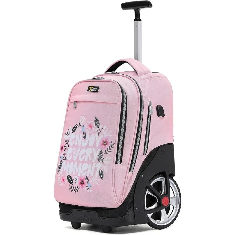 Pink Rolling Backpack