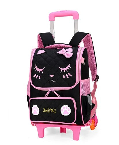 Pink and Black Rolling Backpack