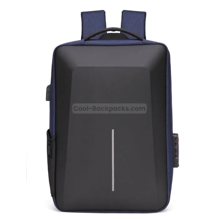 Men Hard Shell Backpack - Navy Blue