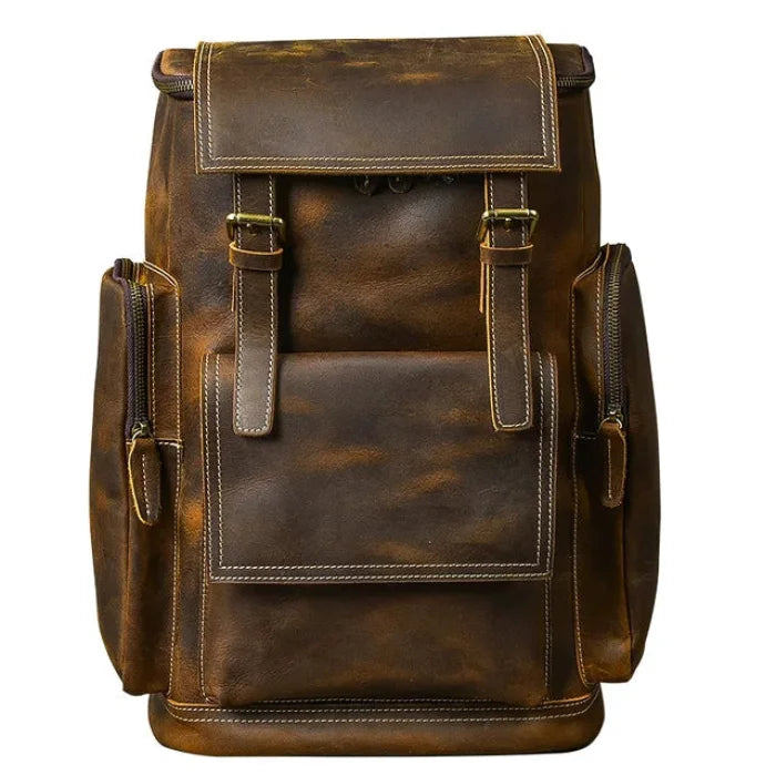 Mens Brown Leather Rucksack