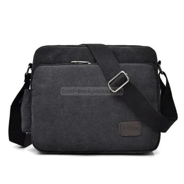 Mens Travel Messenger Bag - Black