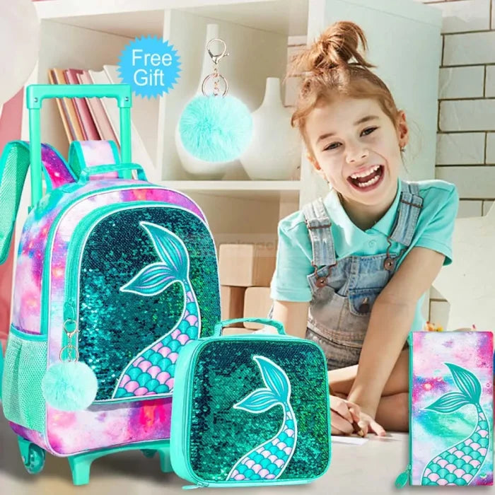 Mermaid Rolling Backpack