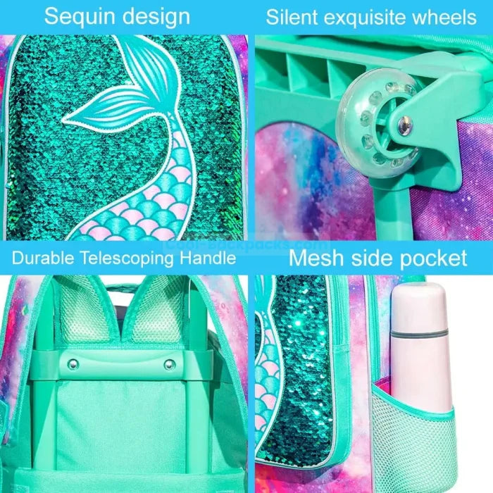 Mermaid Rolling Backpack