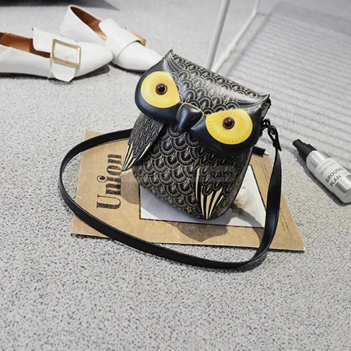 Messenger Bag Owl - black