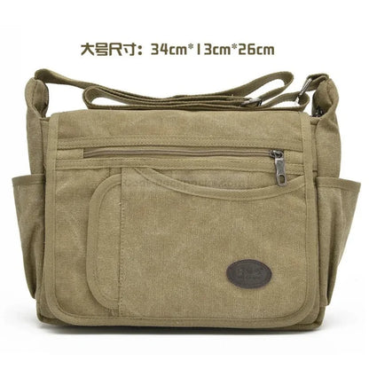 Messenger Bag with Drink Holder - Khaki