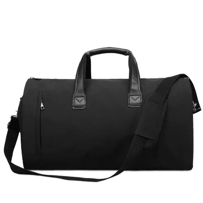 Messenger Bag with Shoe Compartment - Black