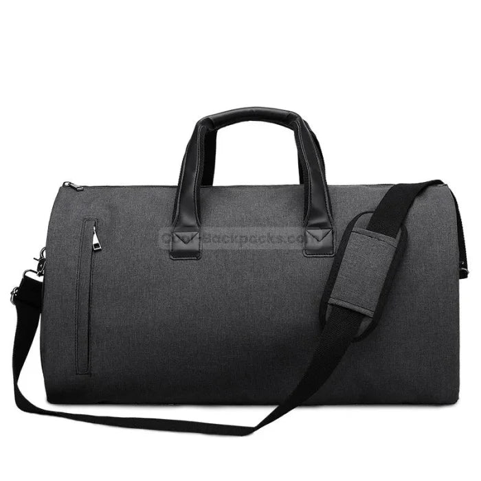 Messenger Bag with Shoe Compartment - Black Gray