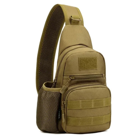 Messenger Bag with Water Bottle Pocket - Khaki