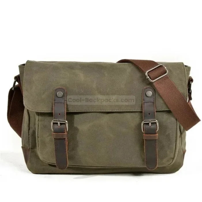 Military Canvas Messenger Bag - Army green
