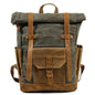 Military Roll Top Backpack - Army Green