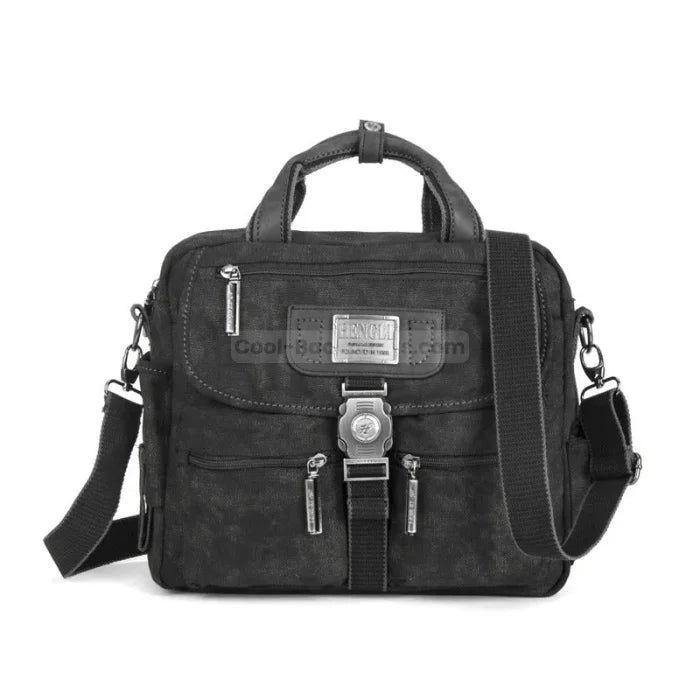 Mini Retro Messenger Bag - Black