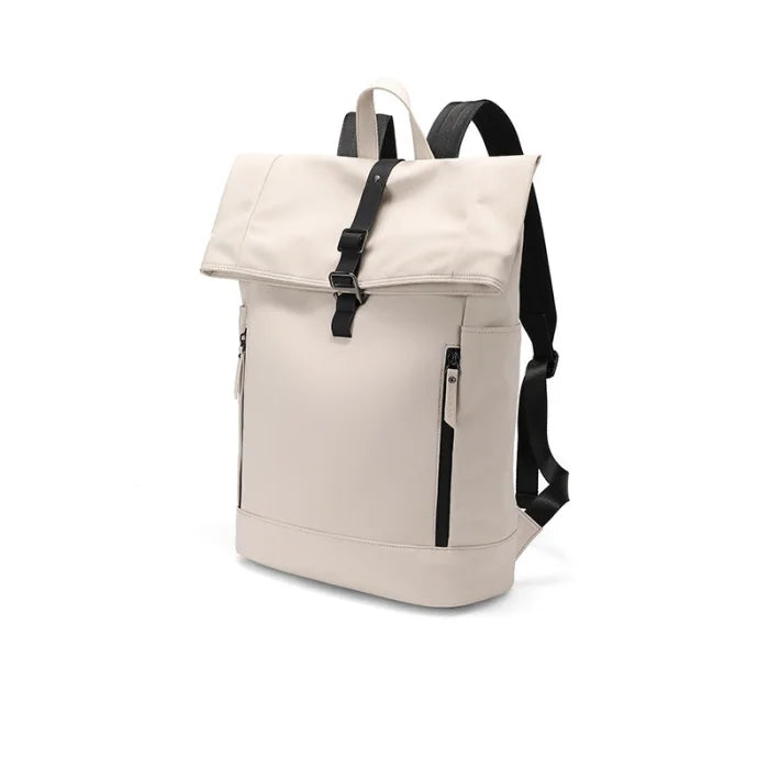 Minimalist Roll Top Backpack - Beige