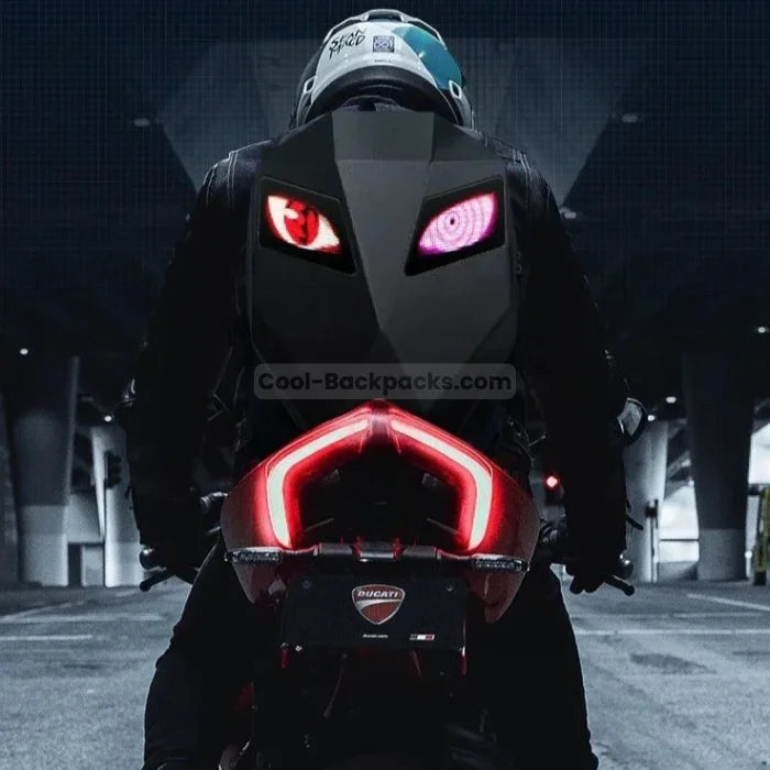 Motorcycle Backpack with Eyes