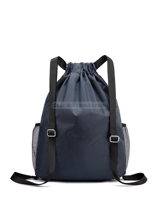 Navy Blue Drawstring Backpack - Navy