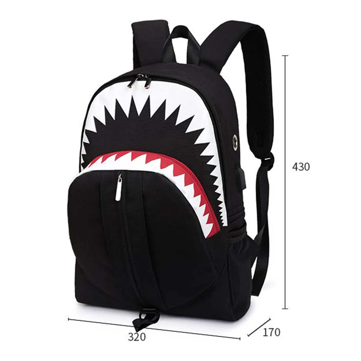 Neon Shark Backpack - Black