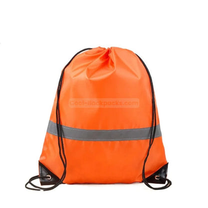 Nylon Drawstring Backpack - Orange