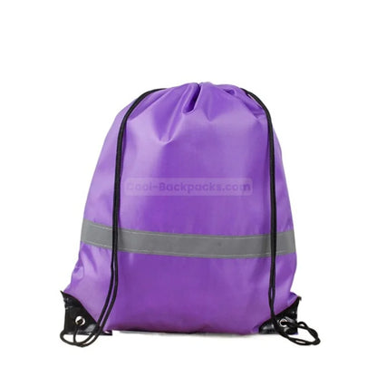 Nylon Drawstring Backpack - Purple