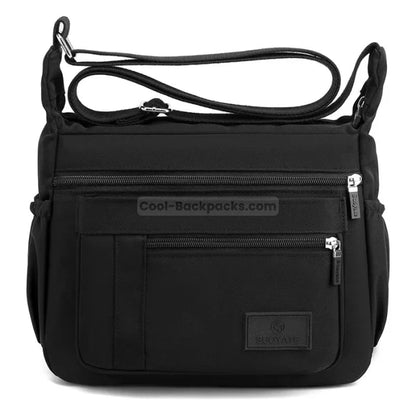 Nylon Messenger Bag - Black