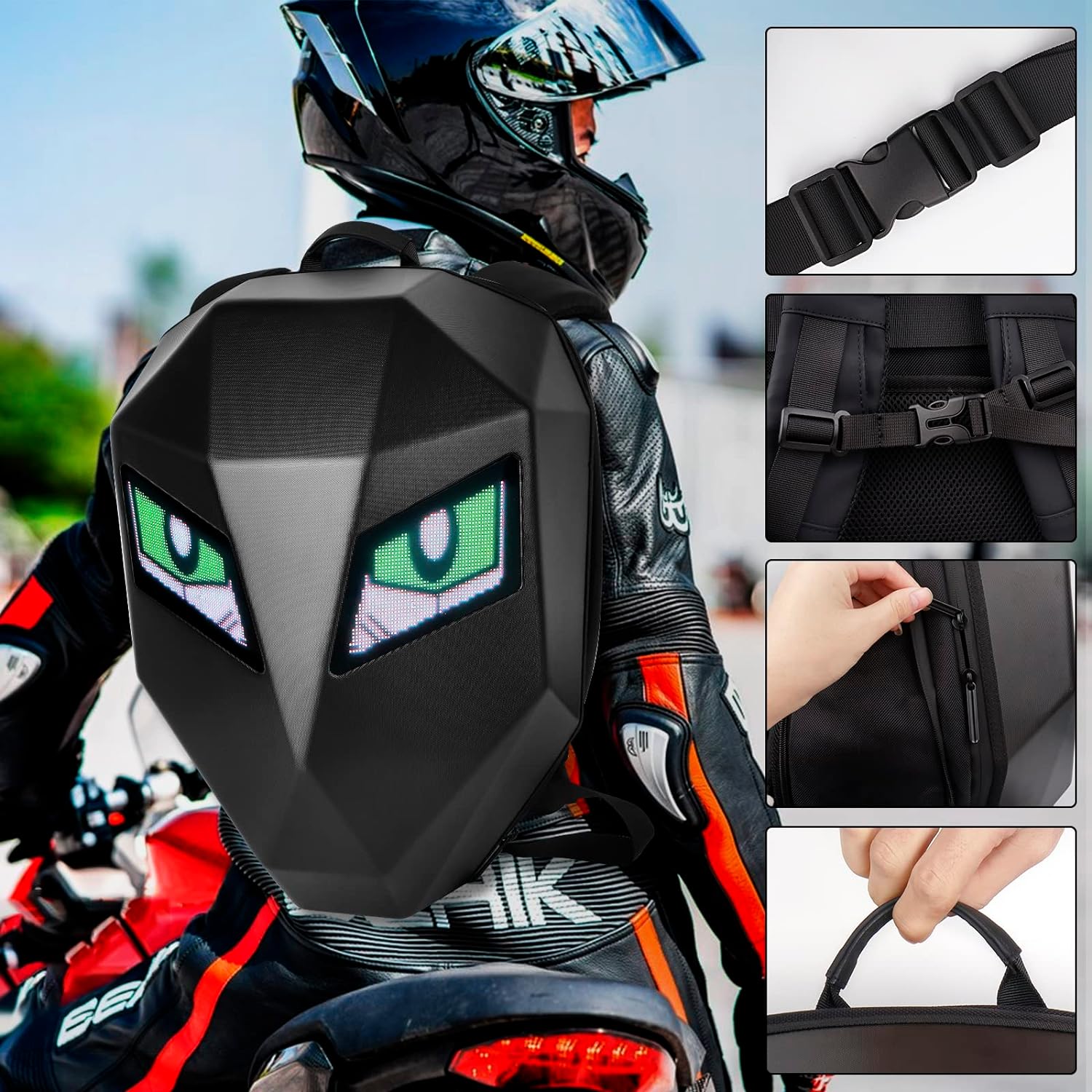LED Motorcycle Backpack
