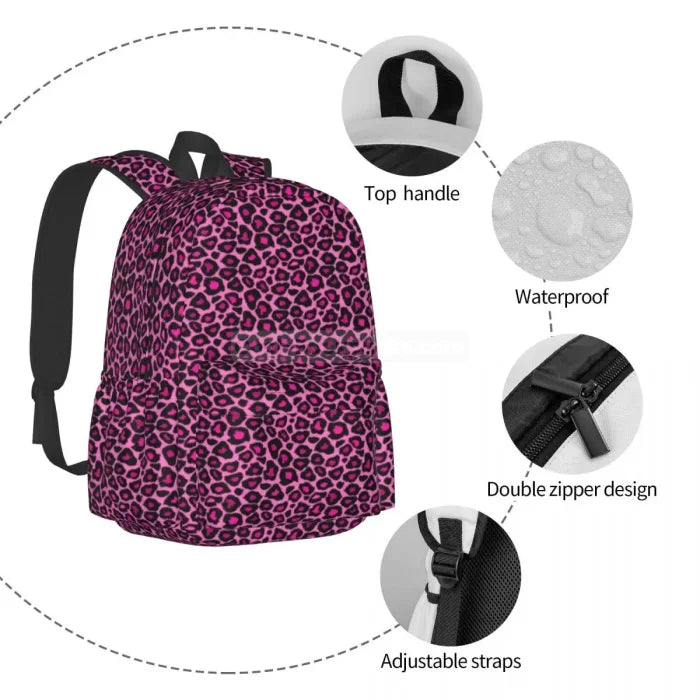 Pink Animal Print Backpack