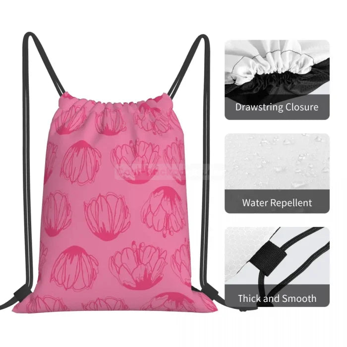 Pink Drawstring Backpack