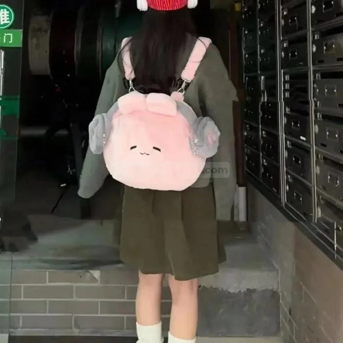 Pink Fluffy Bunny Backpack