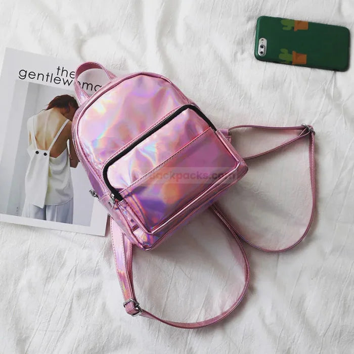 Pink Metallic Backpack