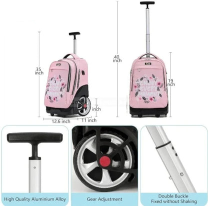 Pink Rolling Backpack - Pink