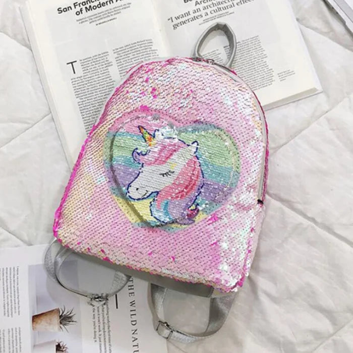 Pink Sequin Unicorn Backpack