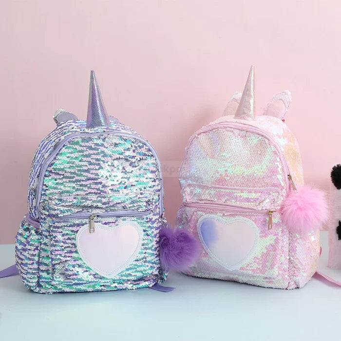 Pink Sparkly Unicorn Backpack