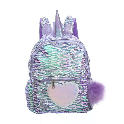 Pink Sparkly Unicorn Backpack - Purple