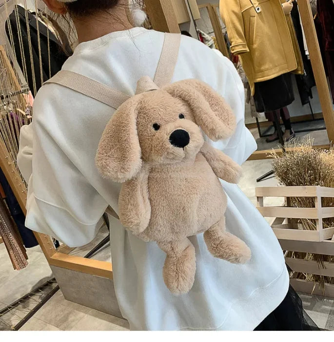 Plush Dog Backpack