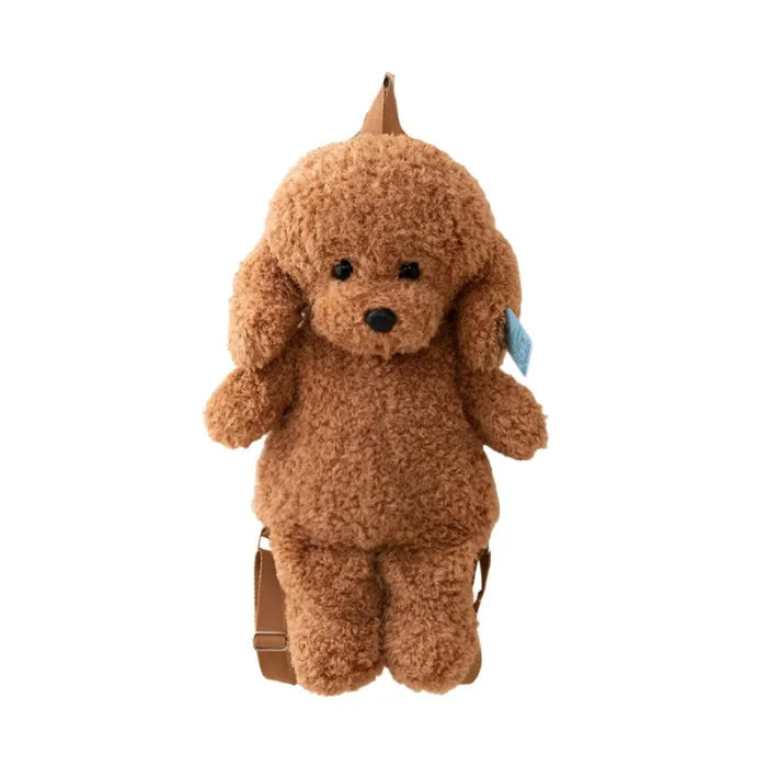 Plush Puppy Backpack - Brown