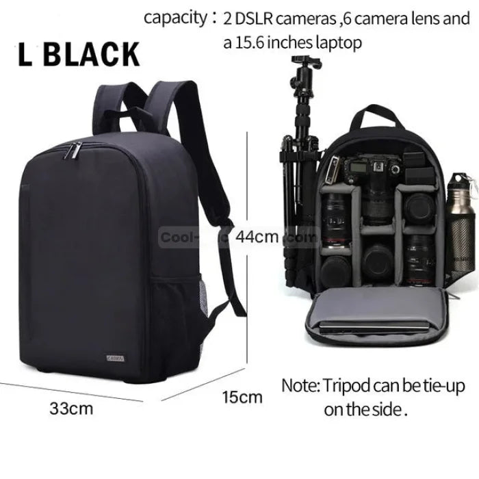 Professional Camera Backpack - Black / Large