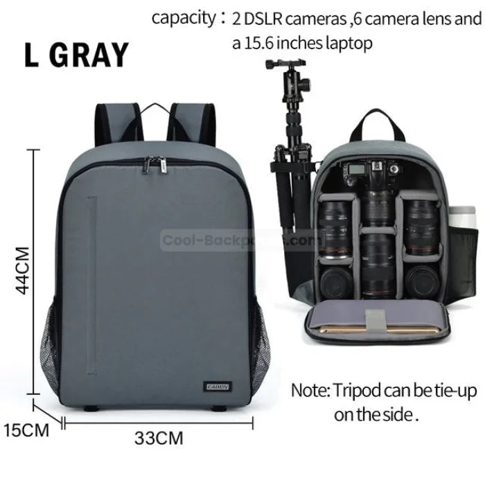 Professional Camera Backpack - Gray / Large