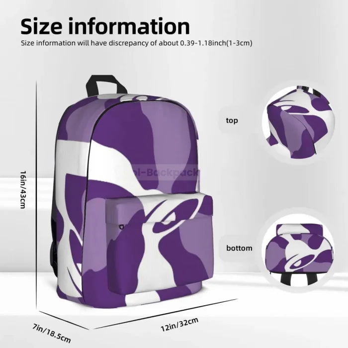 Purple and White Backpack