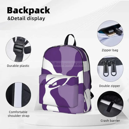 Purple and White Backpack