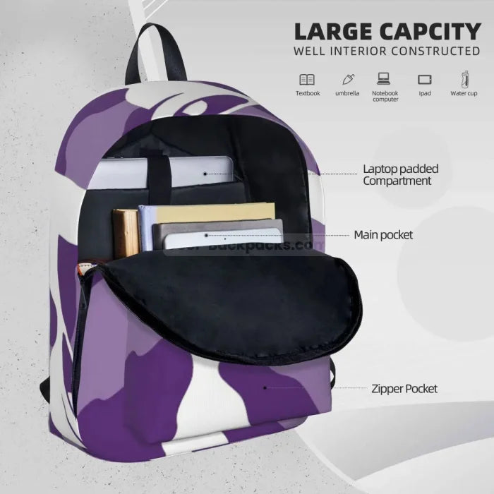 Purple and White Backpack