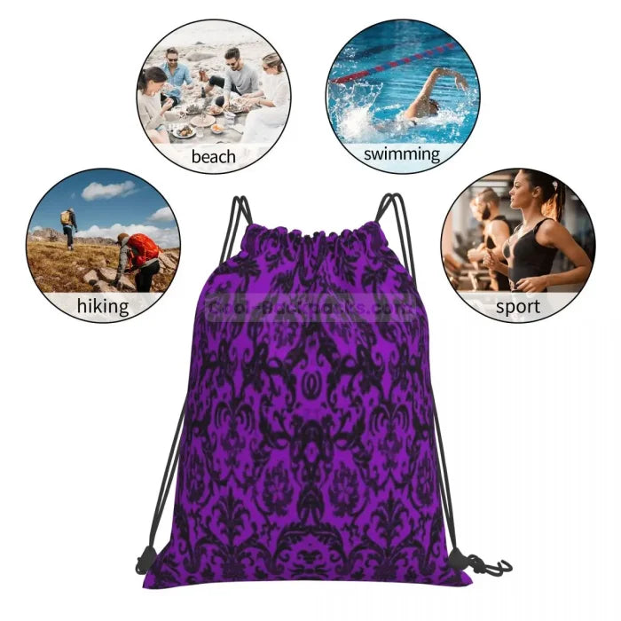 Purple Drawstring Backpack