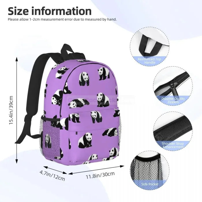 Purple Panda Backpack